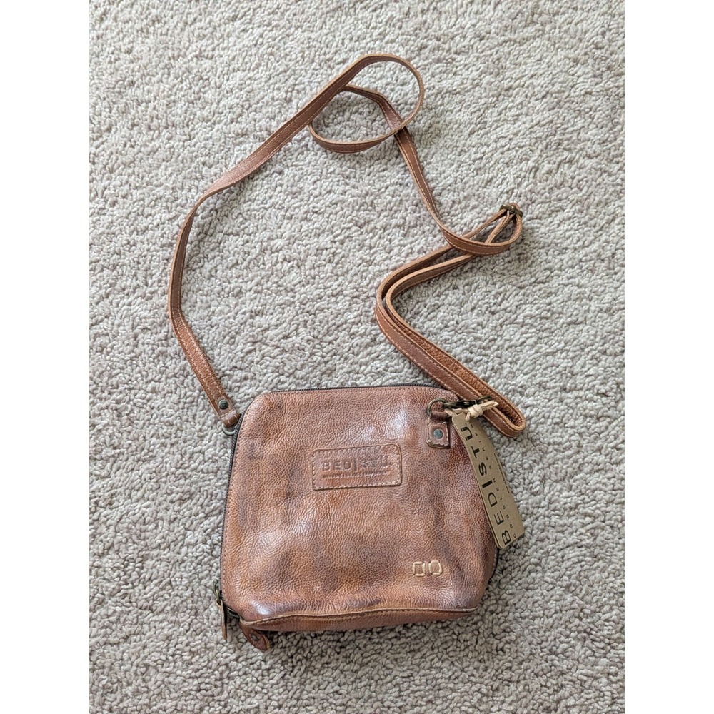 Bed Stu Ventura Tan Rustic Mason Leather Crossbody Purse Bag NWT